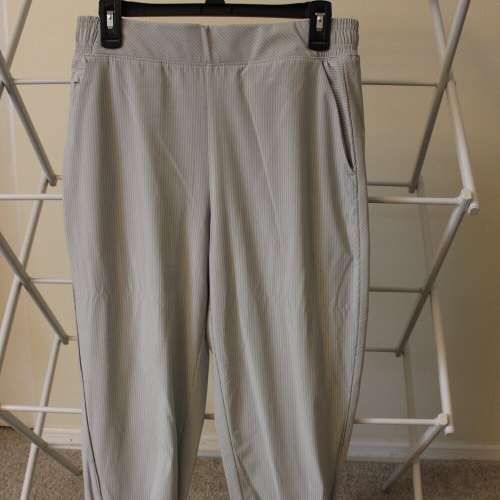 Athleta Brooklyn Ankle Pants, Green Striped